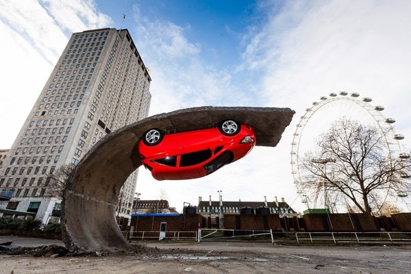 Alex Chinneck’s Upside Down Car Installation in London 1