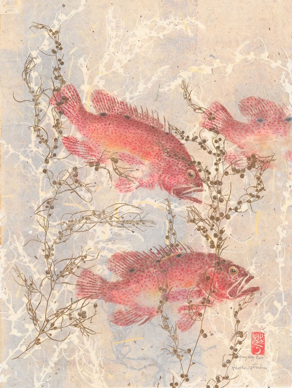 日本文化 魚拓 で描かれる海外アーティストによる絵画作品