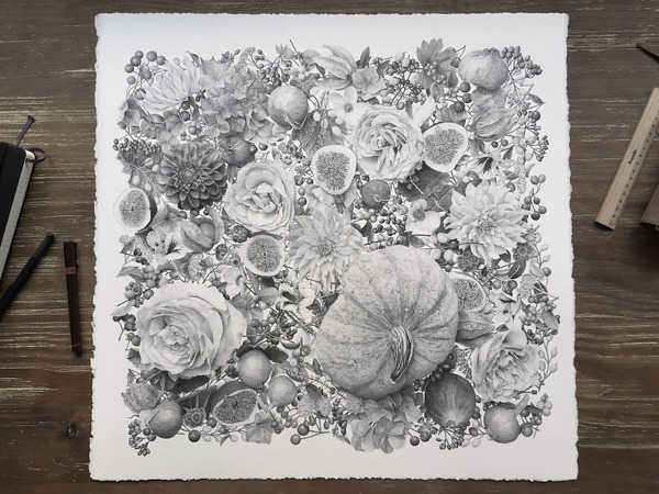 700万の点で描く!370時間をかけて制作された絵画『Autumn』 (1)