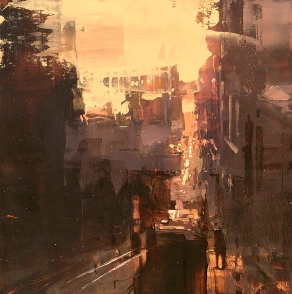 ぼんやり美しい。朧げに描かれる都市景観の油絵作品 (6)