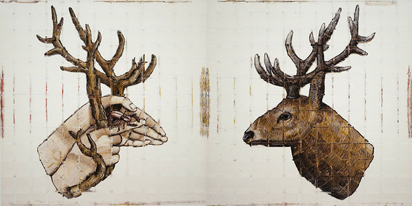 隠された絵が浮かび上がる！アナモルフィックな立方体 (1)