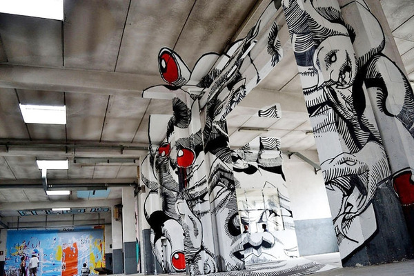 立体的なグラフィティアート！アナモルフィックで3Dな壁画 (4)