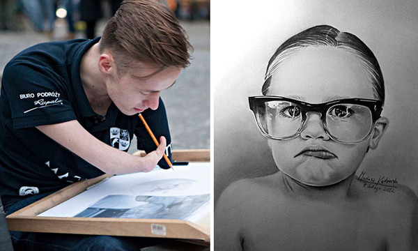 両腕に障がいを持ったポーランドの画家 Mariusz Kedzierski (13)