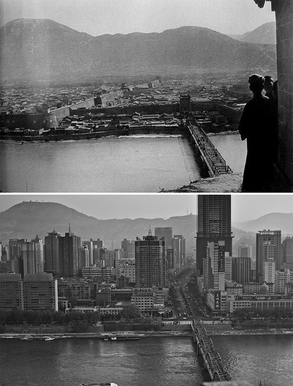 発展した中国の都市風景を比較 過去と現在の画像およそ100年