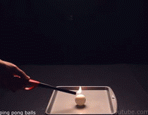 Burning ping pong balls