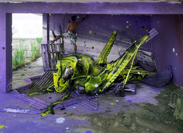 粗大ゴミをリサイクルしたストリートアート Artur Bordalo 6