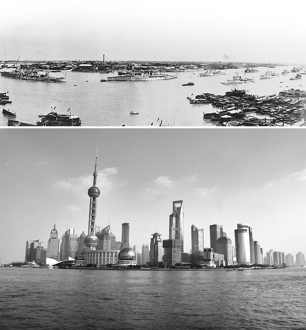 発展した中国の都市風景を比較 過去と現在の画像およそ100年