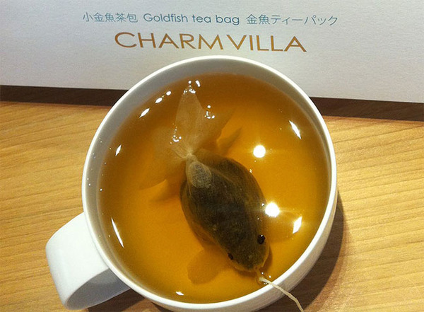 ぷかぷかお茶出すよ！台湾の茶葉が一杯詰まった金魚ティーバッグ (3)