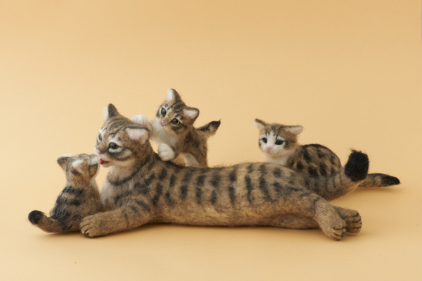 羊毛フェルトのリアル猫人形11