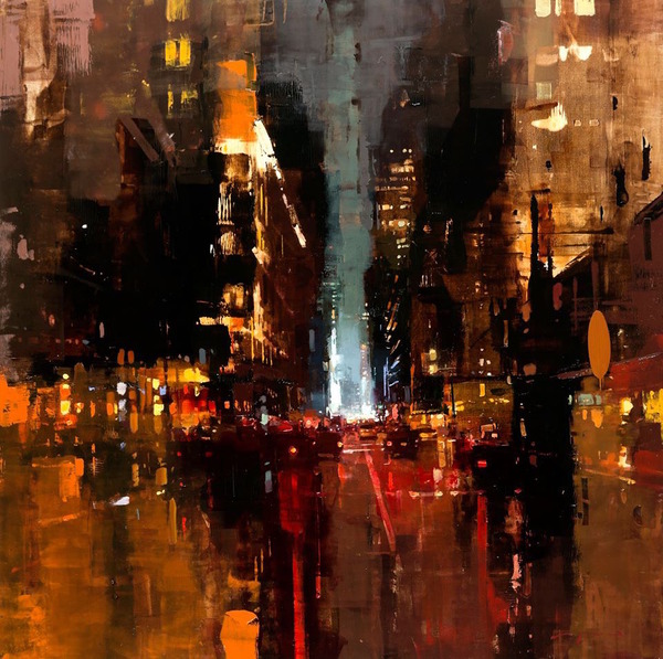 ぼんやり美しい。朧げに描かれる都市景観の油絵作品 (1)