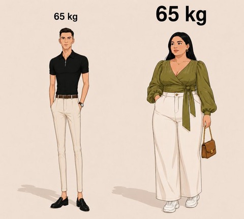 画像　男の65キロと女の65キロ、明確に違う