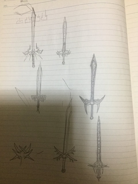 【画像】ワイの趣味が「カッコいい剣をノートに描くこと」なんやがｗｗｗｗｗｗｗｗｗｗｗ