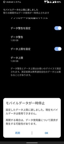 Android 月間1GB未満に設定する方法 (2)