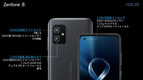Zenfone 8 カメラ構成