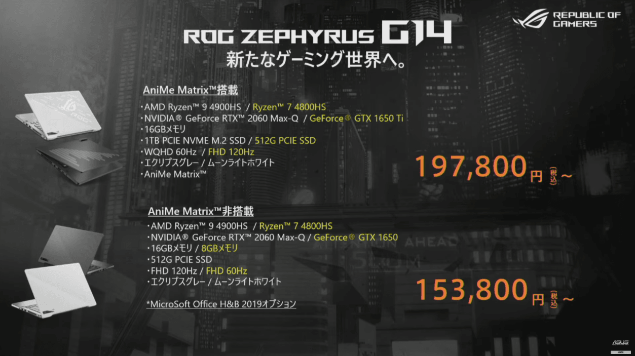 ASUS、ゲームだけじゃない薄型ゲーミングノートPC「ROG Zephyrus G14 