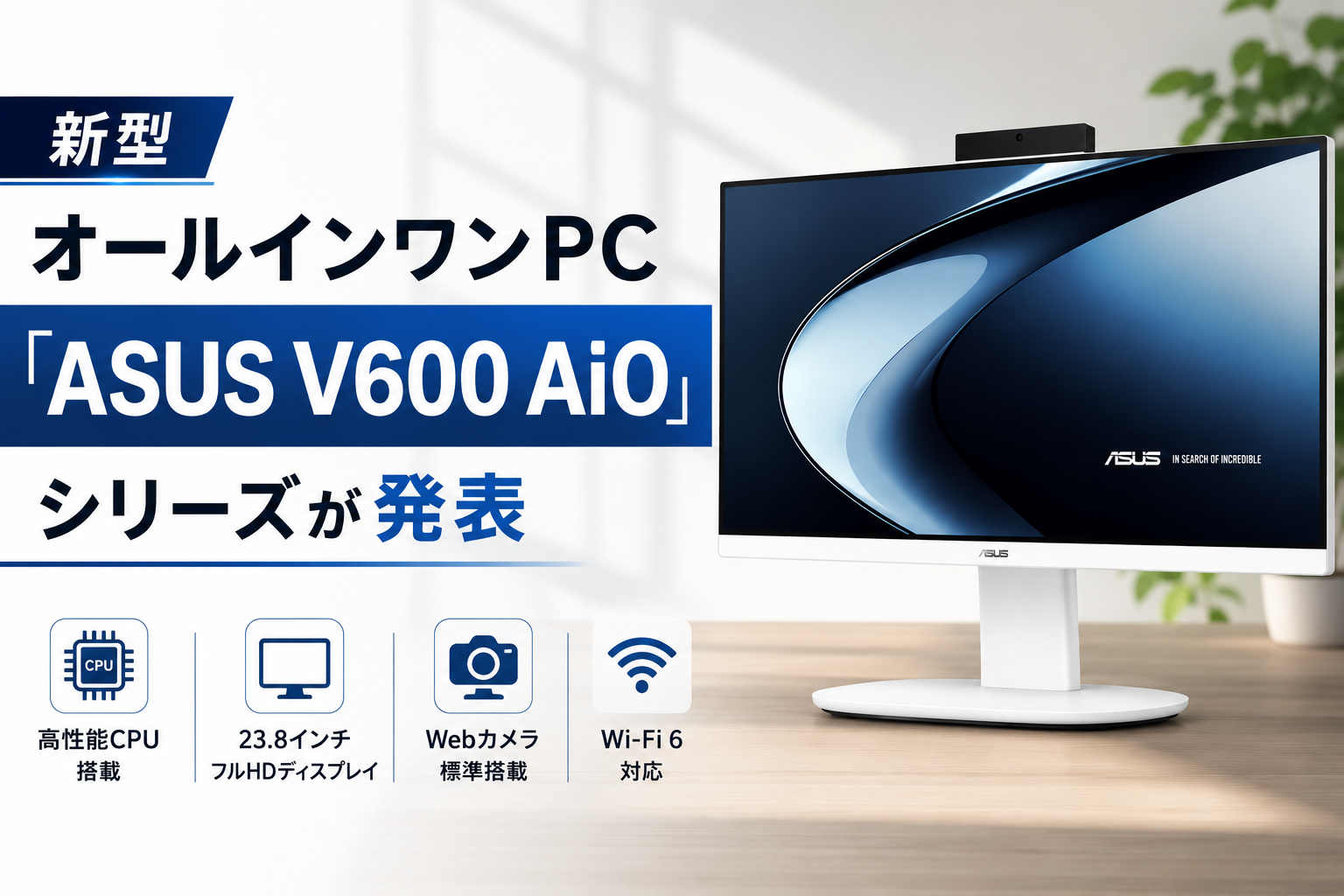 ASUSから新型オールインワンPC「ASUS V600 AiO」シリーズが発表 : ASUS