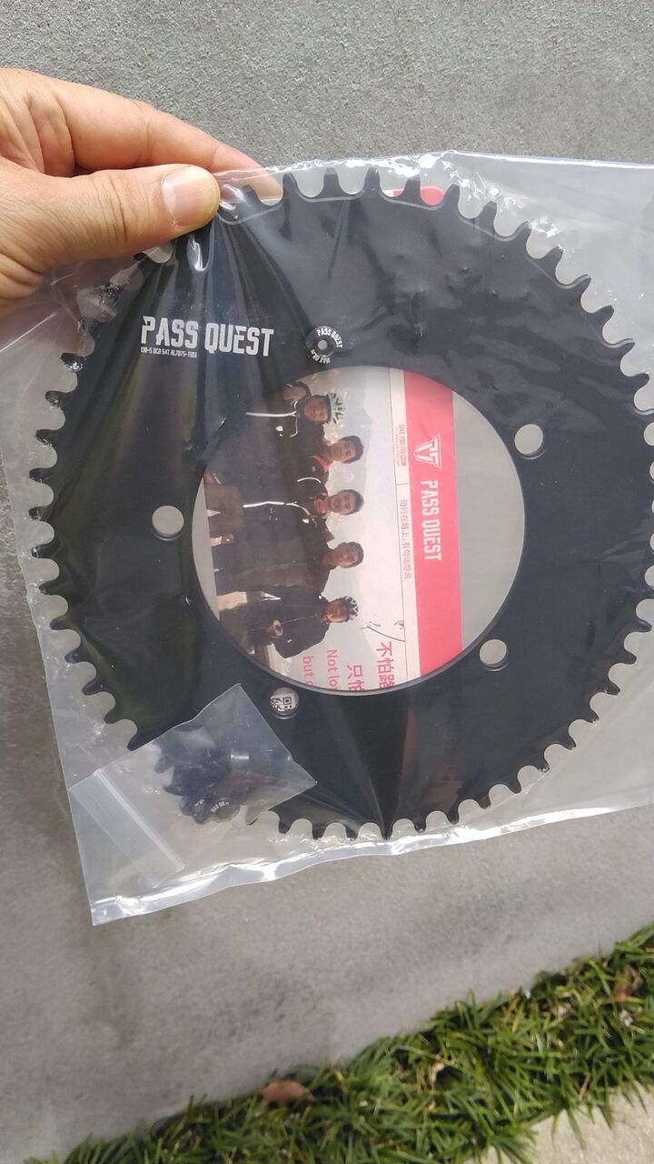 Rail20くん、PASS QUEST製楕円ナローワイドチェーンリング装着