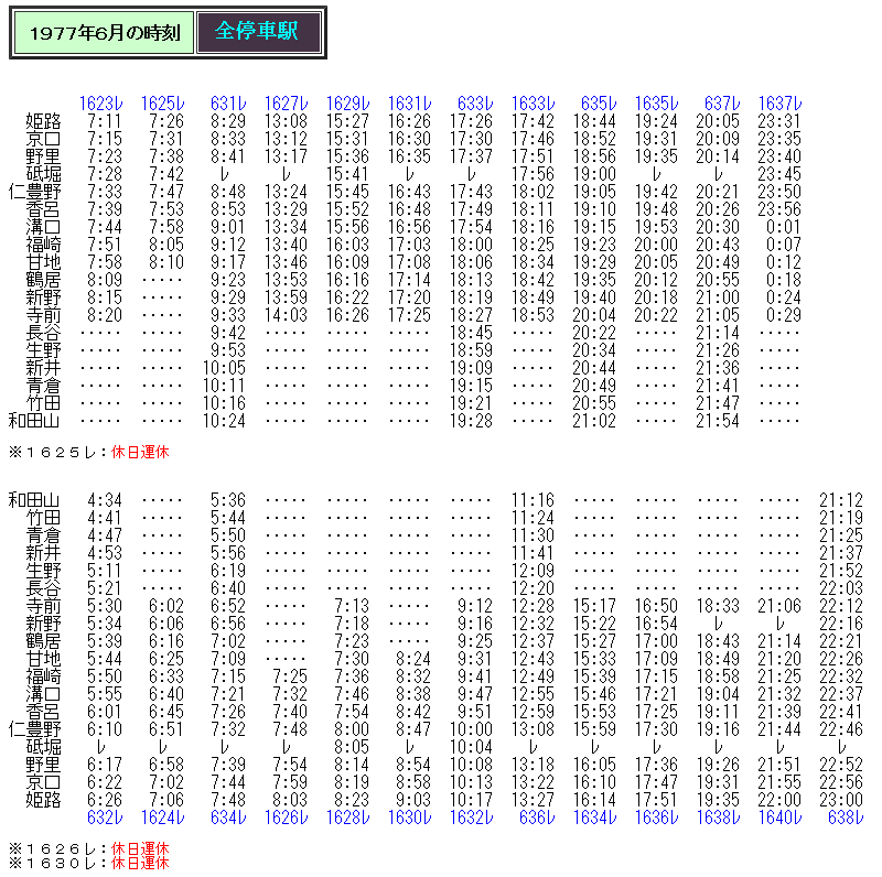 1977年6月 播但線の客車列車の時刻 Rail・Artブログ 1977年6月 播但線の客車列車の時刻 Rail・Artブログ