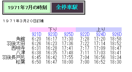 ☆ 角館線 時刻変遷 1970～1986年 : Rail・Artブログ