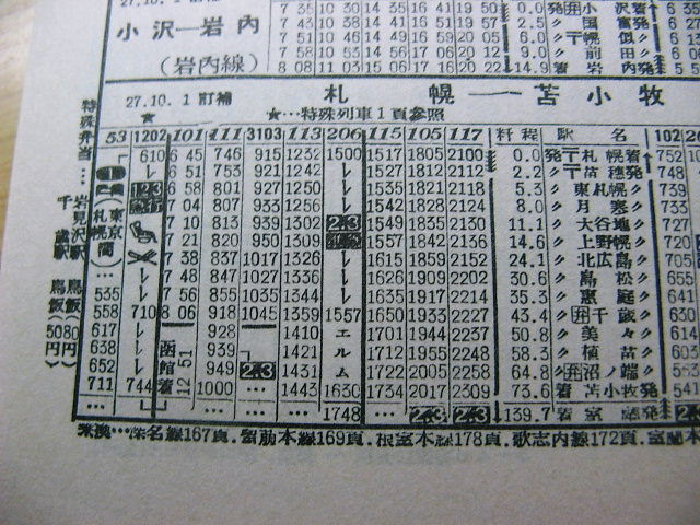 特殊列車1201（1202）レの時刻 ① 【北海道側】 : Rail