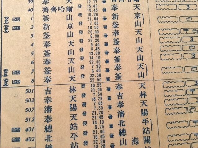 満州鉄道?の時刻表 南満洲鉄道 列車時刻表 昭和七年十月一日改正 / 出島書店 / 古本