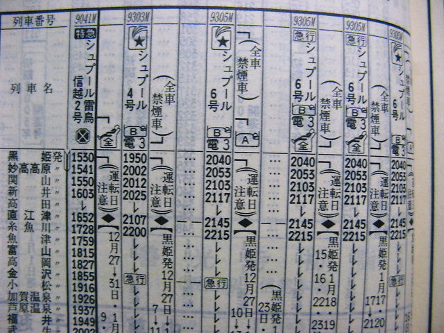 ☆ 長野経由 上野～大阪の急行601(602)レの時刻 : Rail・Art