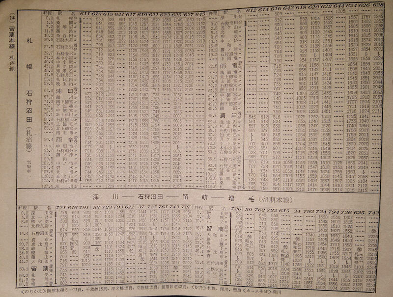 写真資料】道内時刻表で札沼線(札幌～石狩沼田)をみる : Rail・Art