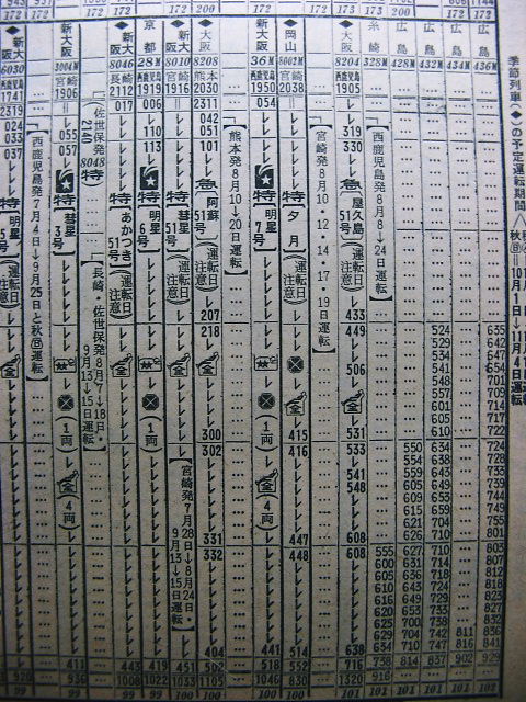 ☆ 1975年7月 急行「屋久島51号」の時刻 : Rail・Artブログ