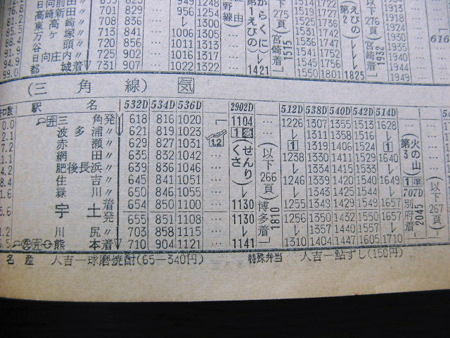 1965年8月 急行「くさせんり」の時刻 : Rail・Artブログ