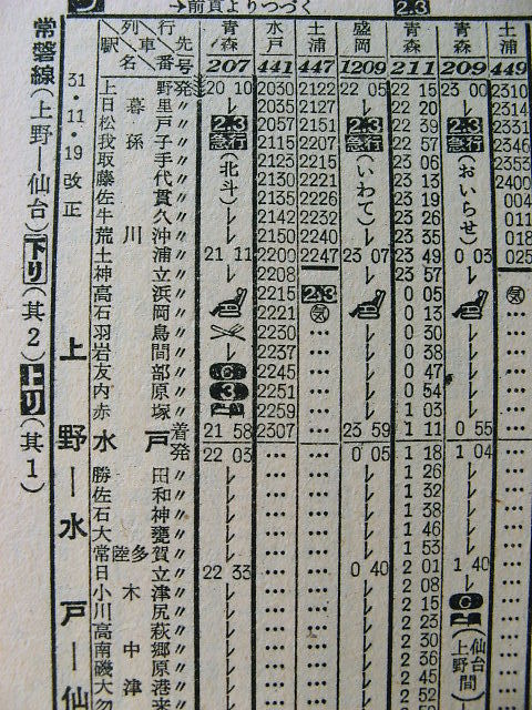 1956年12月の常磐線経由の夜行優等列車の時刻 : Rail 1956年12月の常磐線経由の夜行優等列車の時刻 : Rail