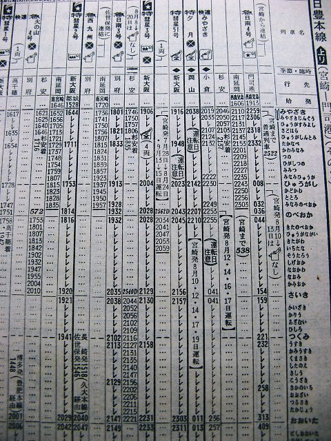 西鉄時刻表（1975年） 1975年夏臨 特急「夕月」の時刻 : Rail・Artブログ
