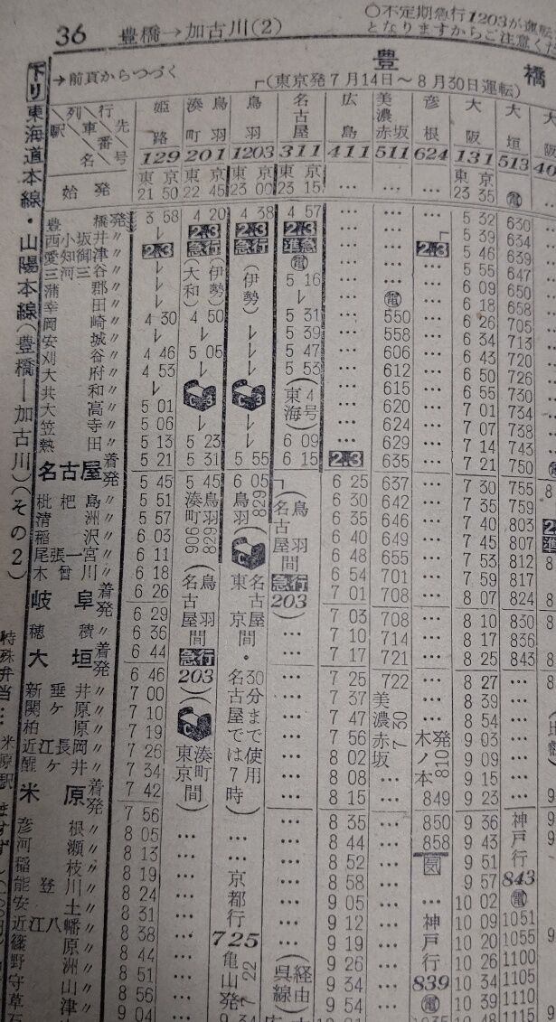 ☆ 1959年夏臨 急行「那智」の時刻など : Rail・Artブログ 全線
