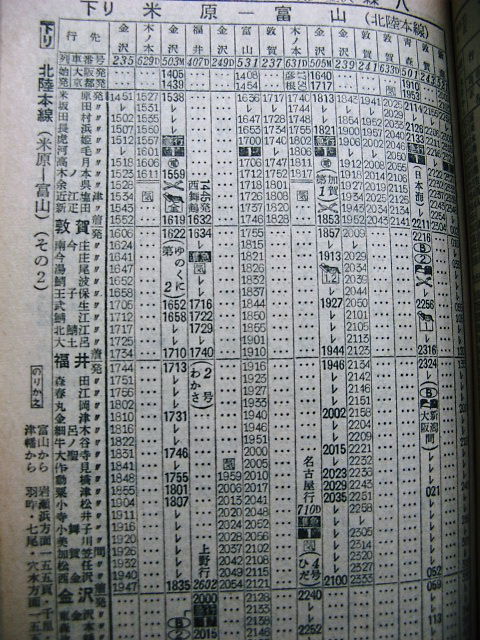 1964年5月 大阪～金沢の急行の時刻 : Rail・Artブログ