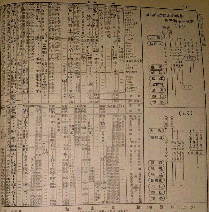☆ 1969年2月 急行「だいせん銀嶺」の時刻 : Rail・Artブログ