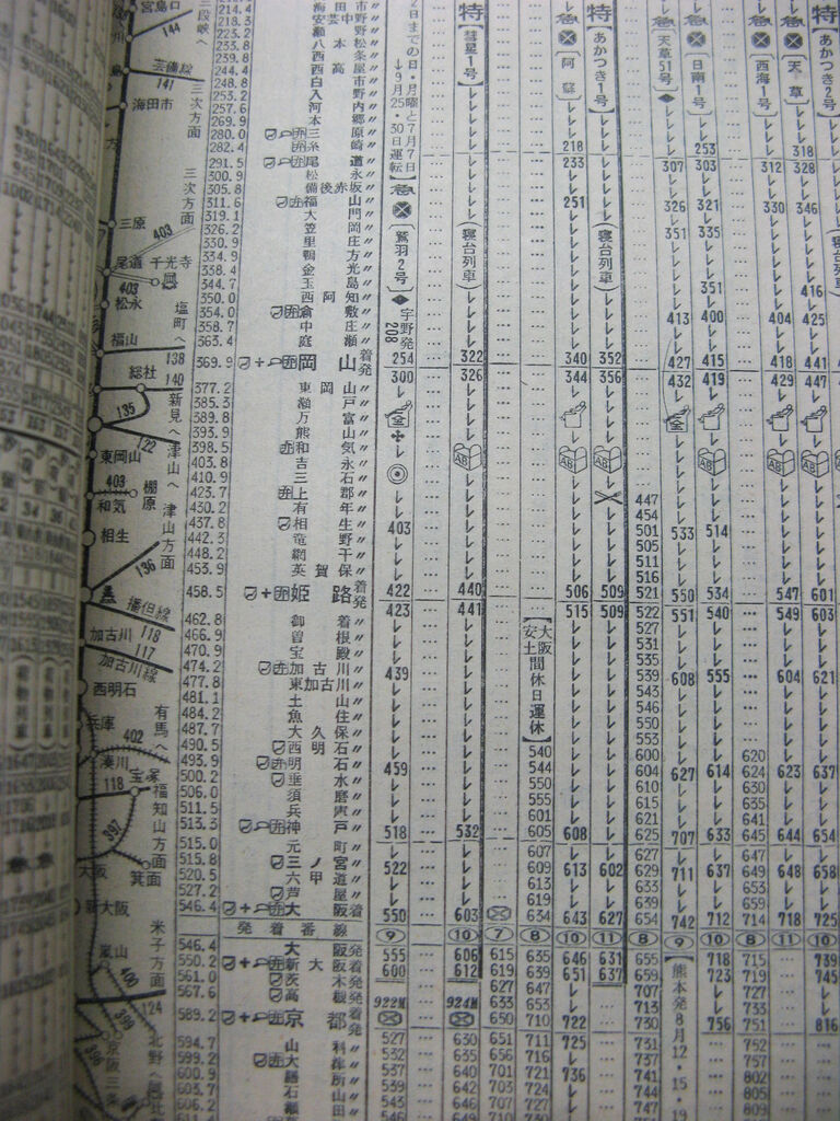 ☆ 1973年1月 三角発の急行「天草52号」の時刻 : Rail