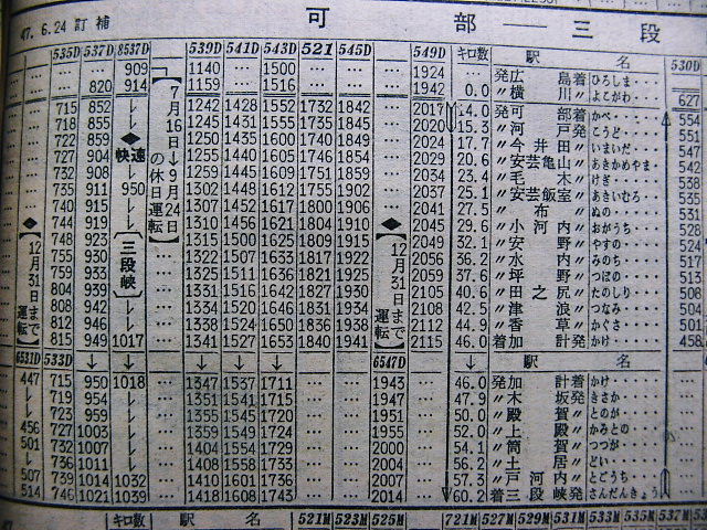 70年11月の可部線臨時列車 三段峡 の時刻 Rail artブログ 70年11月の可部線臨時列車 三段峡 の時刻 Rail artブログ