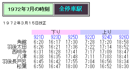 ☆ 角館線 時刻変遷 1970～1986年 : Rail・Artブログ