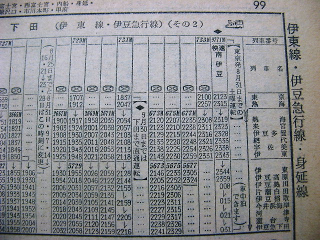 サボ 行先板】（表）伊豆急下田〈急行 伊豆 自由席〉東京（裏