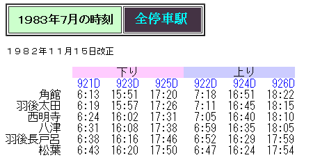 ☆ 角館線 時刻変遷 1970～1986年 : Rail・Artブログ