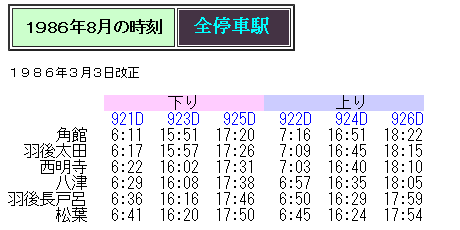 ☆ 角館線 時刻変遷 1970～1986年 : Rail・Artブログ