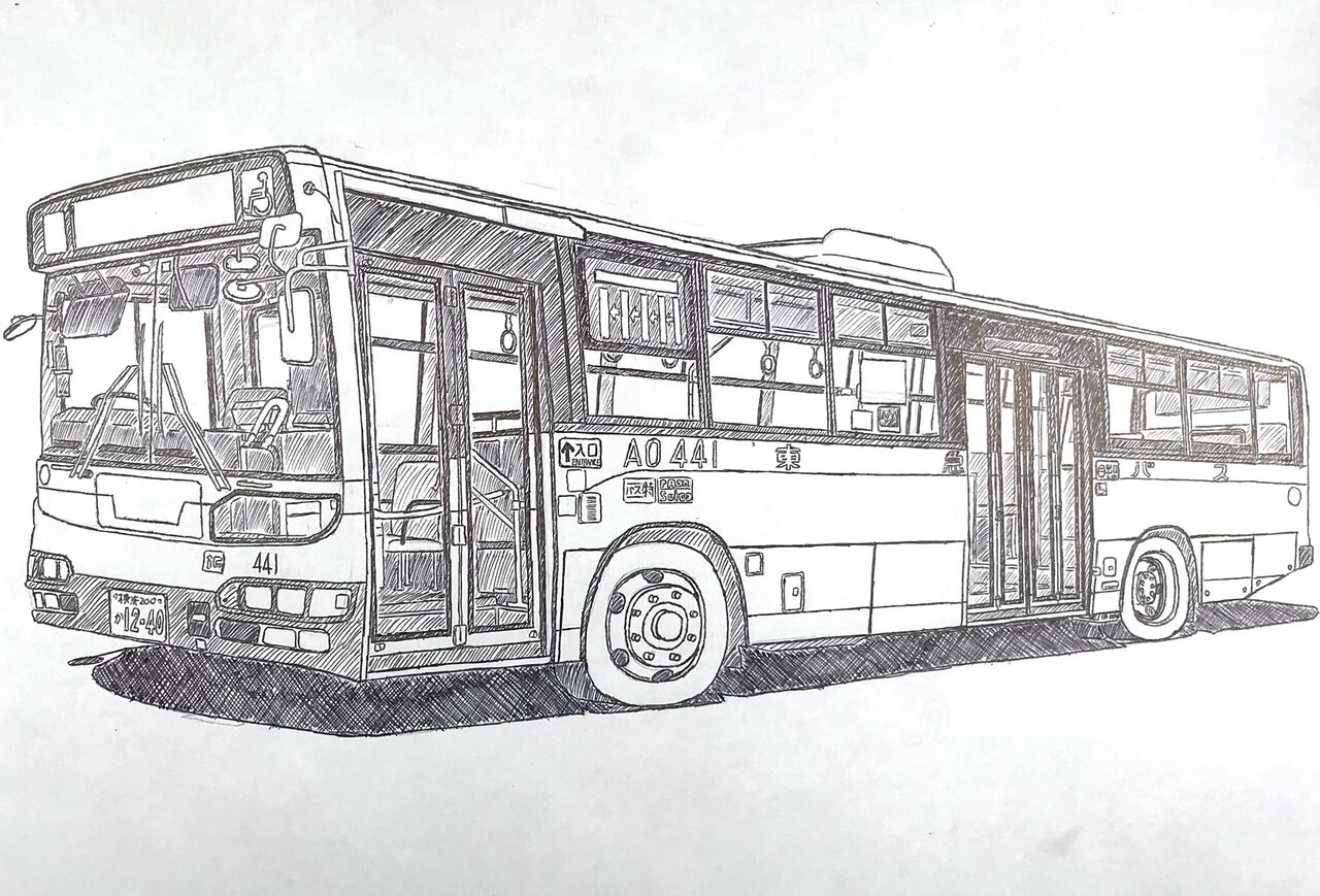 東急バス 青葉台所属車 Ao441号車 Kashiイラストにっき