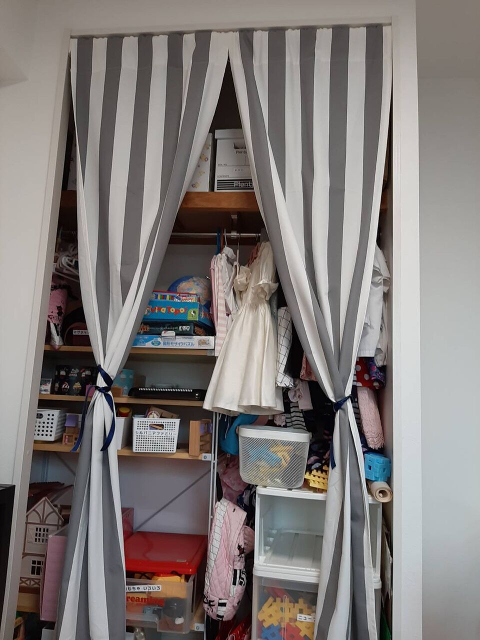 クローゼットの扉を撤去 カーテンを作りました 楽家事 ゆとり Lifeる