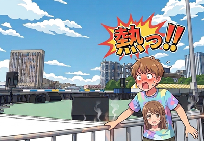 高熱の柵注意