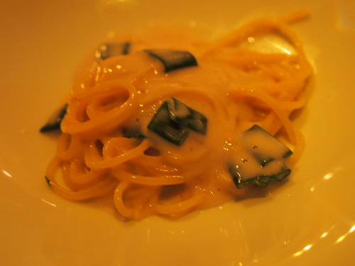 白子と九条葱パスタ