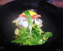 菜の花と蛤の吸い物 菱餅したて