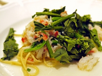 ずわい蟹と菜の花のパスタ