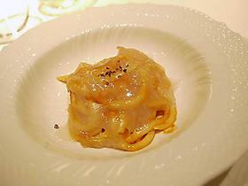 手打ちパスタ トマトソースとラルド