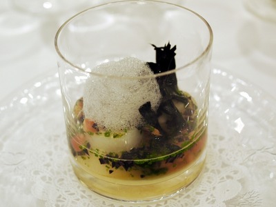 トリュフのフラン 真鯛のスープ