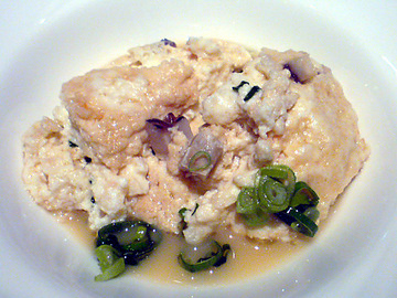 海老と椎茸の豆腐蒸し