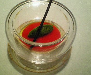 鱈のブランダ-ド 赤ピーマンと蚕豆